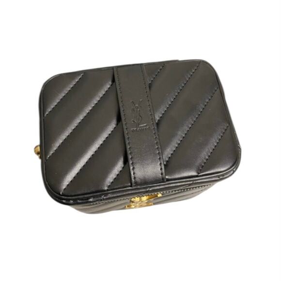 YSL Yves Saint Laurent Beaute GWP VIP Vanity Case Converted Bag Black NIB - Picture 9 of 14